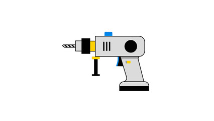 Power Drill Illustration for Construction and DIY Projects.