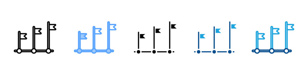 Timeline icon set multiple style collection