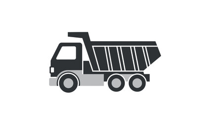 Simple Dump Truck Icon Design for Construction and Hauling.