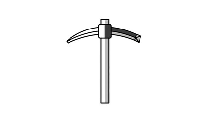 Simple Pickaxe Illustration Mining Tool for Construction and Digging Work.