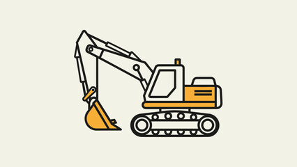Simple vector illustration of a construction excavator.