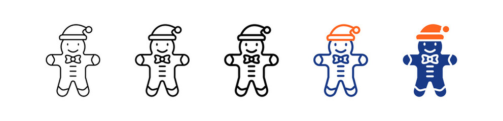 Fototapeta premium Gingerbread Different Set Vector Icon