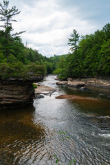 View of the Youghiogheny River flowing through Swallow Falls State Park near Oakland, Maryland