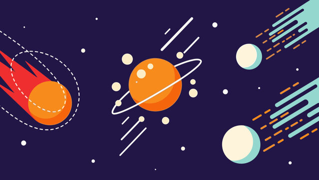 Vibrant planets and celestial bodies in dynamic space scene