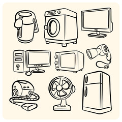 Doodle Household Appliances and Electronics Set