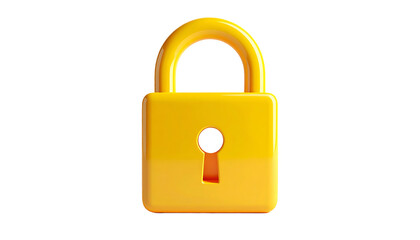Naklejka premium A gleaming, golden padlock with a keyhole, presented on a stark black background