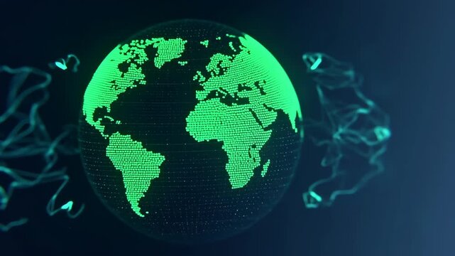 globe on digital background