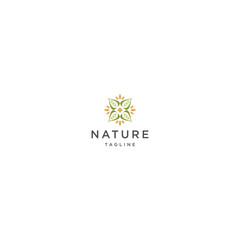 Nature leaf logo design template flat vector
