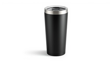 Black Insulated Travel Tumbler with Clear Lid