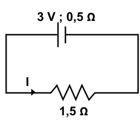Simple Electrical Circuit With Battery And Resistor Illustration Showing Voltage and Current Flow