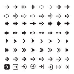 Set of vector arrows. Refresh, recycling and download arrows for data and presentation.
