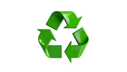 Shiny, green three-arrow loop symbol on a stark black backdrop