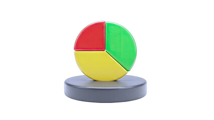 3D Pie Chart on Stand - Business Data Analysis Concept
