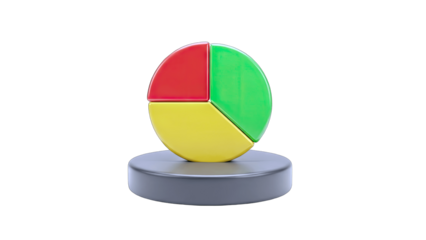 3D Pie Chart on Stand - Business Data Analysis Concept