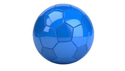 Fototapeta premium A glossy blue, spherical object comprised of hexagonal and pentagonal shapes against black