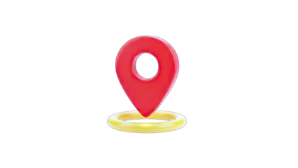 3D Red Location Pin Icon on White Background