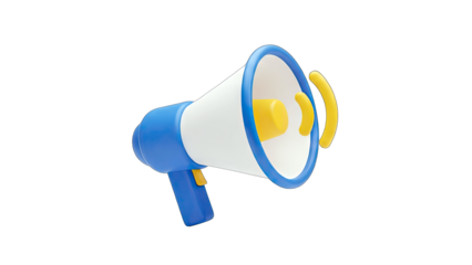 3D Megaphone Announcing Promotion on White Background