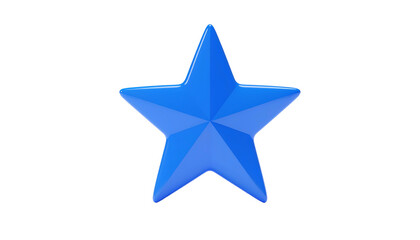Obraz premium A bright blue five-pointed star floats against a stark black background
