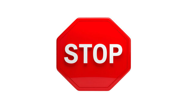 A red octagonal road sign with the word "STOP" in white text against a black backdrop