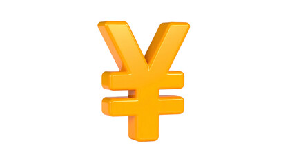 Fototapeta premium 3D render of a golden yen currency symbol on a black background