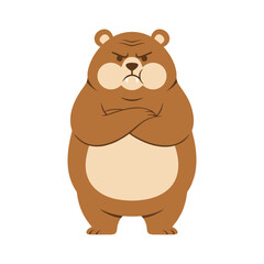 Fototapeta premium Angry Bear Cartoon Character.