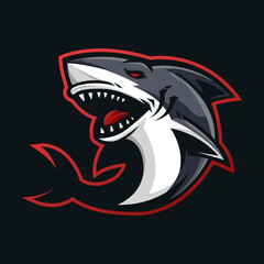 shark Mascot Logo emblem for esport team