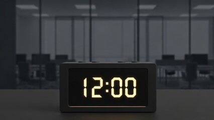 Midday clock in office setting