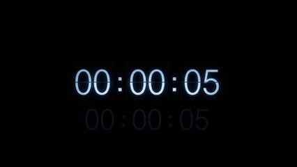 Countdown timer at five seconds