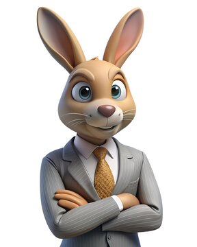 Benny the rabbit in a business suit
