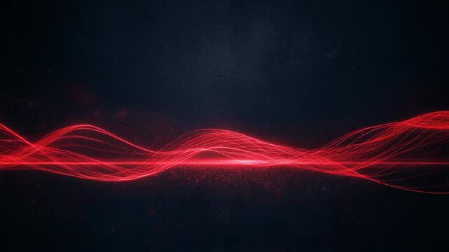 Stunning Abstract Red Wave Design on Dark Background for Modern Digital Art