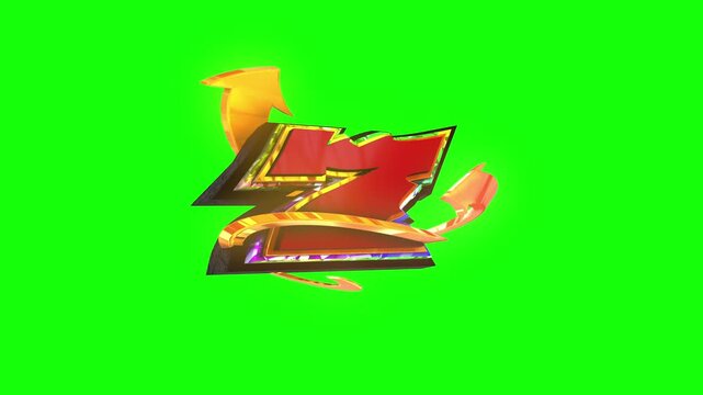 Gambling number seven 3D text loop animation
