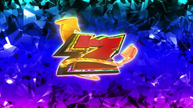 Gambling number seven 3D text loop animation