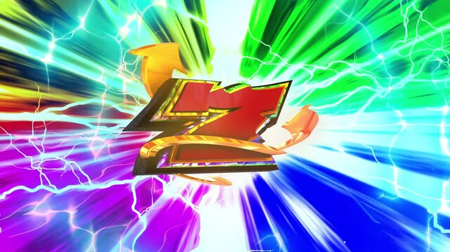 Gambling number seven 3D text loop animation