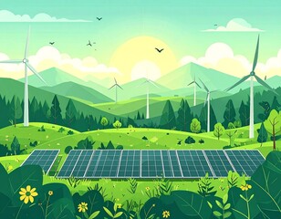 Sustainability Green Energy Concept Illustration