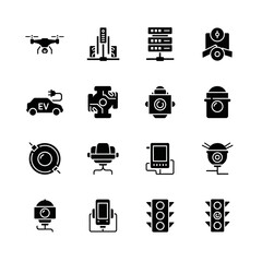 Sleek icons showcasing cutting-edge technology and innovation, perfect for modern presentations, websites, and digital interfaces, representing progress and connectivity