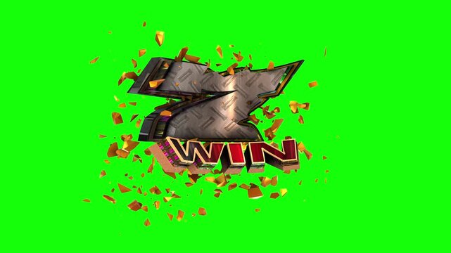 Gambling number seven 3D text loop animation
