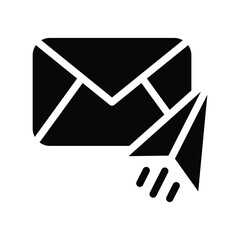 sending mail glyph icon illustration vector graphic.eps