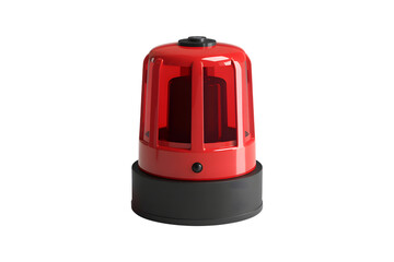 red emergency rotating beacon light. Isolated on transparent background, png