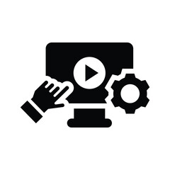 video tutorial glyph icon illustration vector graphic.eps