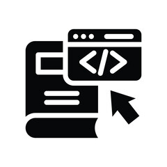 coding book glyph icon illustration vector graphic.eps