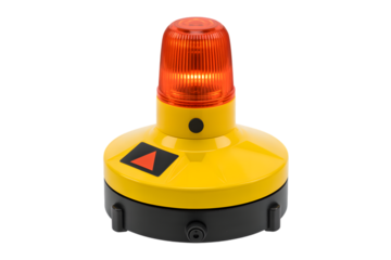 emergency light beacon with red and yellow colors . Isolated on transparent background, png