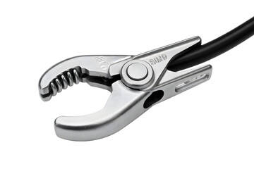  clamp holding a cable . Isolated on transparent background, png