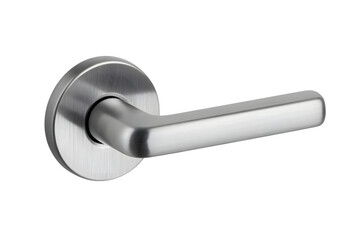 stylish, silver door handle . Isolated on transparent background, png