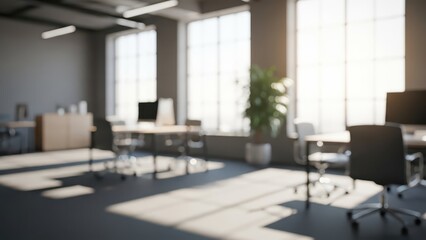 Modern office space with natural light and minimalist decor