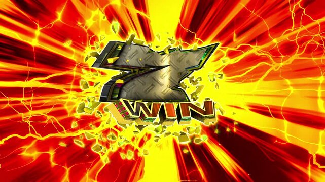 Gambling number seven 3D text loop animation