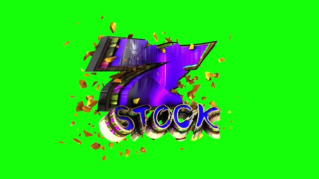 Gambling number seven 3D text loop animation