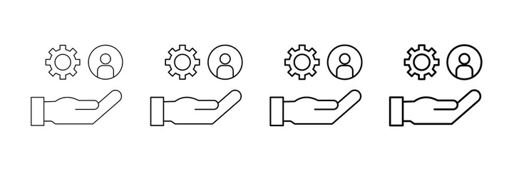 Adaptability Icons Vector Set In Different Stroke Line Style