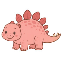 Fototapeta premium Smiling Stegosaurus: A cute and friendly Stegosaurus is rendered with a friendly and inviting demeanor, its form suggesting a gentle nature.