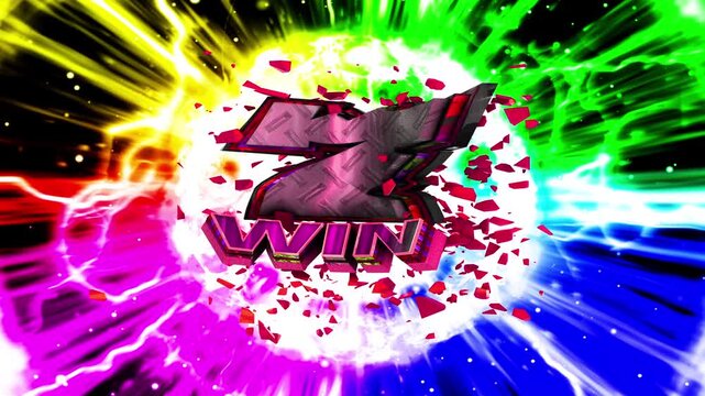 Gambling number seven 3D text loop animation