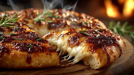 Fresh baked pizza golden crust pictures